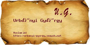 Urbányi György névjegykártya