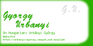 gyorgy urbanyi business card