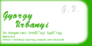 gyorgy urbanyi business card